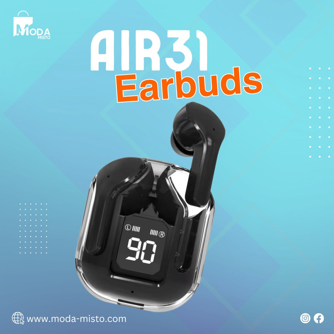 Air31 Earbuds Wireless Crystal Transparent Bluetooth 5.3